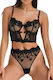 Σετ Bralette String Μαύρο