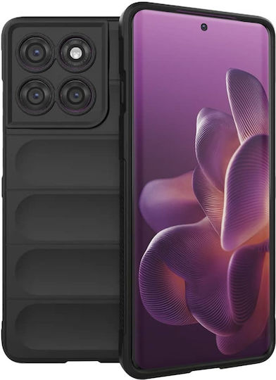 Techsuit Magic Umschlag Rückseite Silikon Schwarz (Motorola Edge 60 Pro)