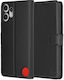 Techsuit Folio Wallet Δερμάτινο / Σιλικόνης Μαύρο (Nothing CMF Phone 2 Pro)