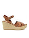 Damenplattformen Tabac Braun