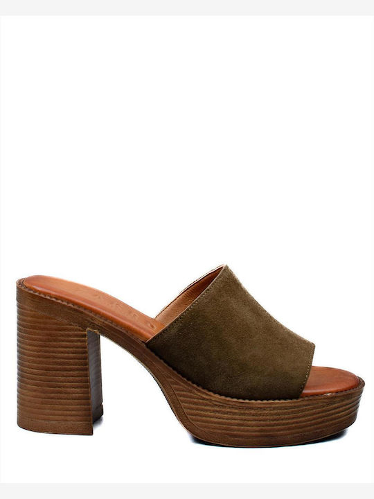 Zakro Collection Δερμάτινα Mules Πράσινα