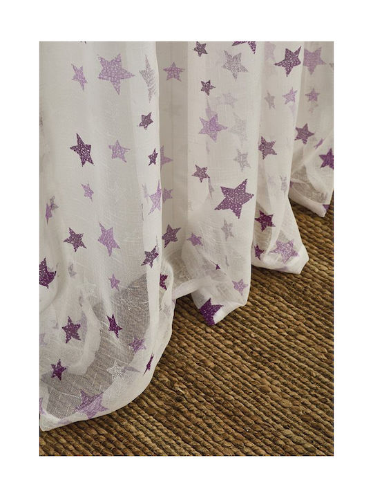 Whitegg Kids Rod Pocket Curtain Stars Purple 26...