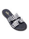 Leather Women's Flat Sandals Red-Black