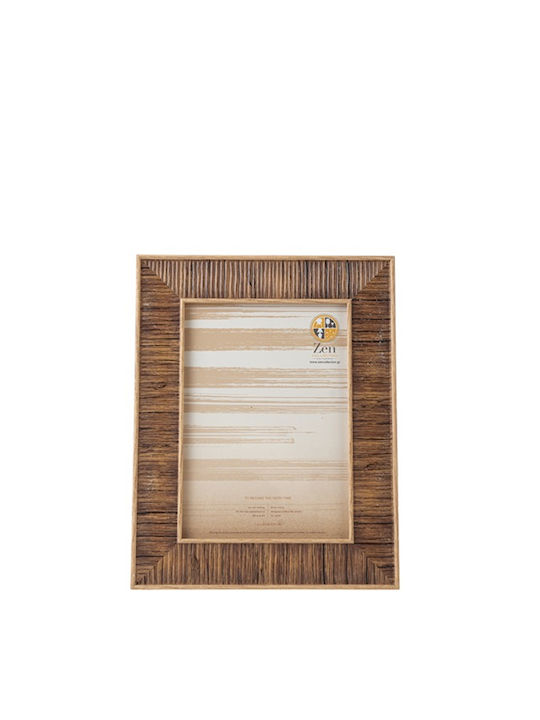 Zen Collection Plastic Picture Frame with Brown...