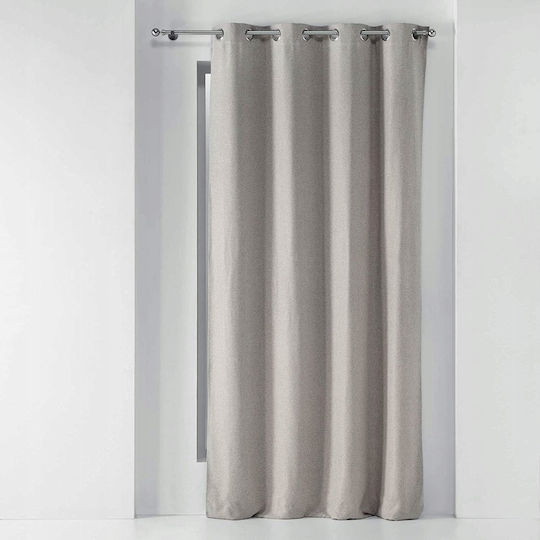 PanOikos Κουρτίνα με Τρουκς Γκρι 135x240εκ.
