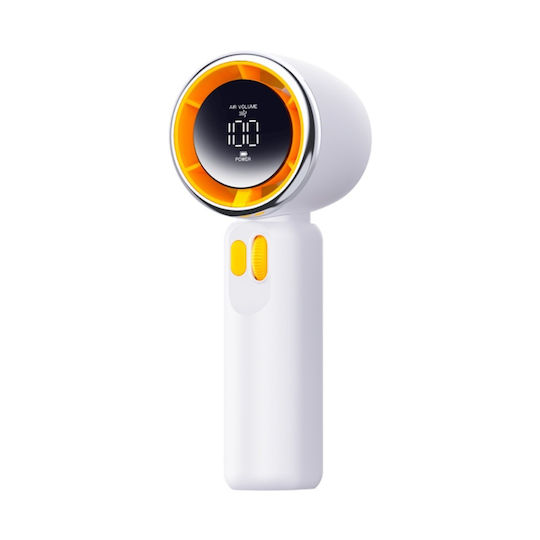 Portable Hand Fan Z11 100 Speeds Led Display Included Strap Usb Charging Compact Durable White