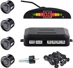 Car Parking Sensor Set Parktronic Detector Radar Monitor 4 Sensors Black