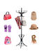 Costway Wooden Coat Rack with Umbrella Holder Black