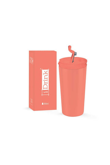 iDrink Stainless Steel Thermos Bottle BPA Free 350ml Coral
