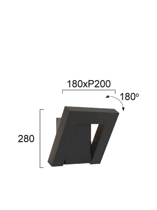 Viokef Siena Επιτοίχιο Εξωτερικό Σποτ LED IP54 13W με Θερμό Λευκό Φως Διπλής Δέσμης 18x20x28εκ.