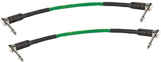 ZZiPP Kabel 6,3mm Stecker - 6,3mm Stecker 0.15m Grün (JAZZ015G)