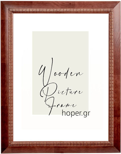 Wooden Wall Photo Frame 40x60 Brown Shade Visible Aging Signs Crackle Technique Plexiglass K4023/39