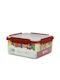 Viomes Plastic Lunch Box Burgundy 17.5x17.5cm