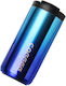 Uncle George Glass Thermos Stainless Steel 400ml Mouthpiece Blue with Mouthpiece