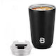 Uncle George Glass Thermos Stainless Steel Aluminum BPA Free 355ml Black
