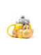 Puckator Becher Keramik mit Deckel Gelb 550ml
