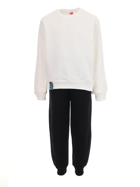 Joyce Kids Sweatpants Set White - Black 2pcs Ex...