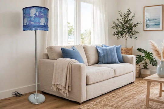Oxygen Purple Japanesse Floor Lamp with Socket for Bulb E27 Purple