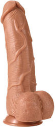 Glass Dildo with Balls and Suction Cup Flesh Glass Dildo with Balls and Suction Cup Flesh