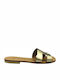 Women's Flat Sandals in Gold Color