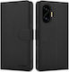 Tech-Protect Wallet Silicon / Piele artificială Negru (Poco F7)