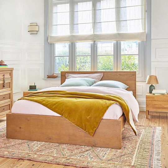 Lunja Κρεβάτι King Size για Στρώμα 190x190cm Πεύκο Lunja Κρεβάτι King Size για Στρώμα 190x190cm Πεύκο