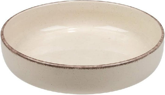 Espiel Cream Deep Ceramic Plate Cream with Diameter 21cm