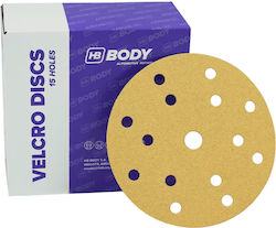 Hb Body Velcro Disc 320 Grit 15 Holes Perforated Velcro Sandpaper 150mm 100 Pieces Hbd-0200601039