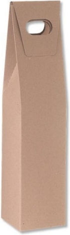 One Bottle Paper Bag for Gift Brown 37x8x8cm.