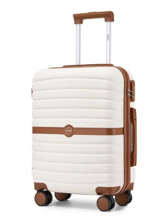 Miss Lulu Reisekoffer Kabine Cream und Braun mit 4 Räder Höhe 55cm