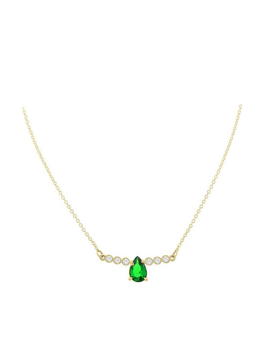 Art d or Gold 9K Necklace with Green Zircon