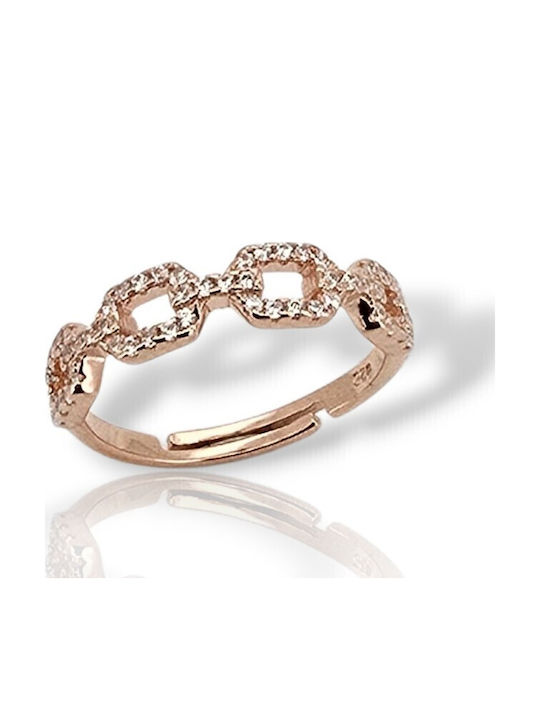 Mentzos Ring with Zircon made of Silver Gold Plated