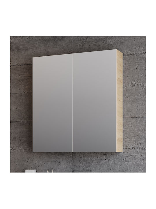 Martin Καθρέπτης Μπάνιου από MDF 60x14cm Μπεζ
