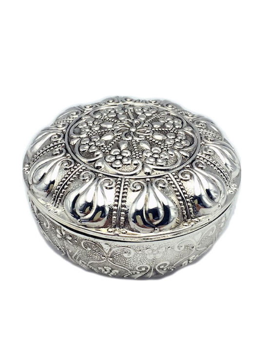 Galifas Κουτί Κοσμημάτων Μεταλλικό Ασημί 8x7.6x4.4cm