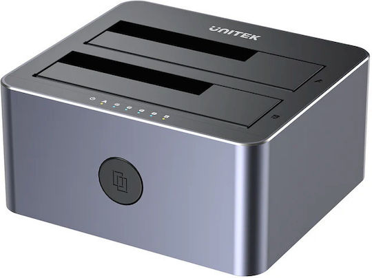 Unitek SATA6G Dual Bay HDD Docking Station Aluminum Black Y-3026