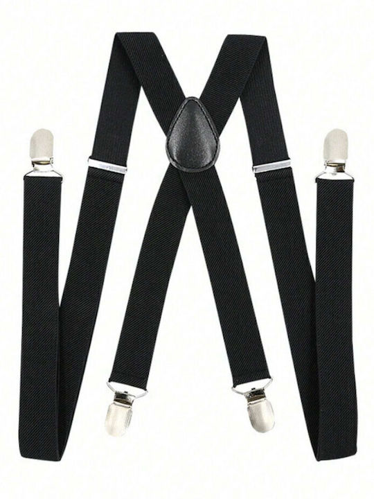 Black Suspenders Silver Clips 12mod15 Black Suspenders Silver Clips 12mod15