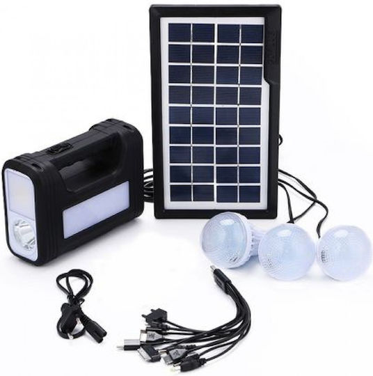 Foxmag24 Solar Batterieladegerät Kit Lampe Taschenlampe Usb 3 Birnen 6v 4ah