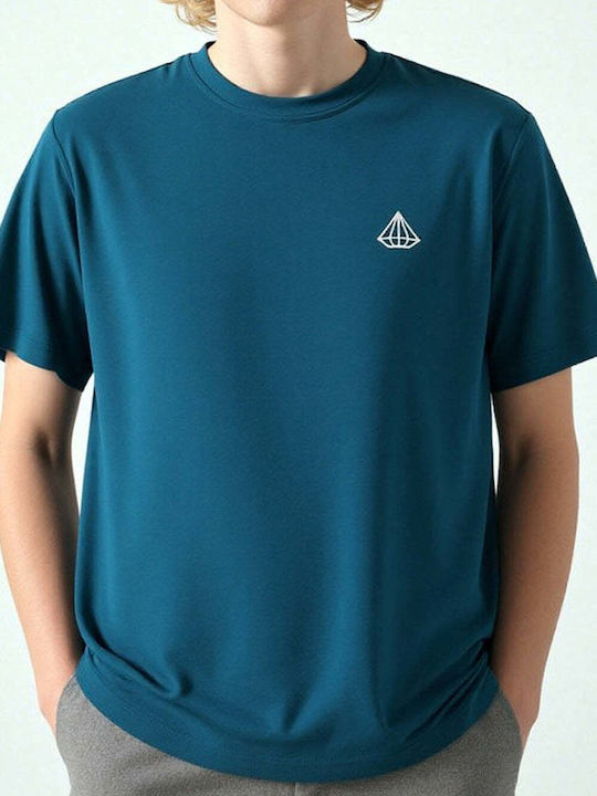 Kurzarmbluse Petrol Blue