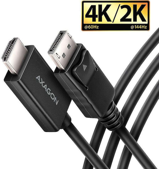 Axagon Кабел DisplayPort мъжки - HDMI мъжки 1.8м Черен