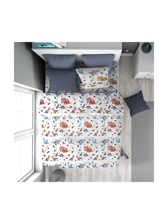 Dimcol Παιδικό Πάπλωμα Μονό White-blue 160x240εκ.