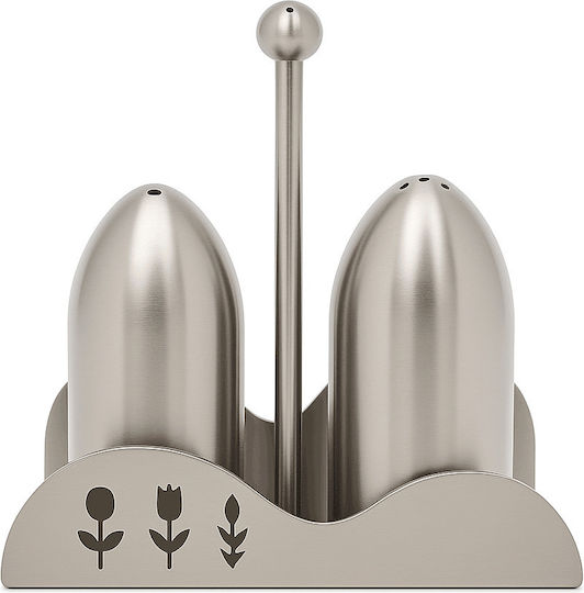 ForHome Salz- und Pfefferset Metallisch mit Gestell 2Stück ForHome Salz- und Pfefferset Metallisch mit Gestell 2Stück