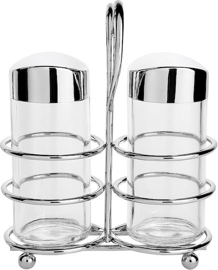 ForHome Salz- und Pfefferset Glas mit Gestell 2Stück ForHome Salz- und Pfefferset Glas mit Gestell 2Stück