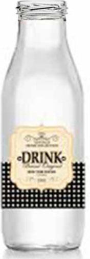 Homestyle Bottle Water Glass with Screw Cap Transparent 1000ml