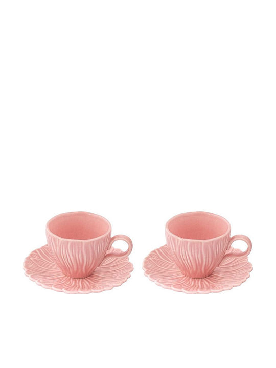 Marva Set of Cups Coffee Porcelain Pink 80ml 2pcs