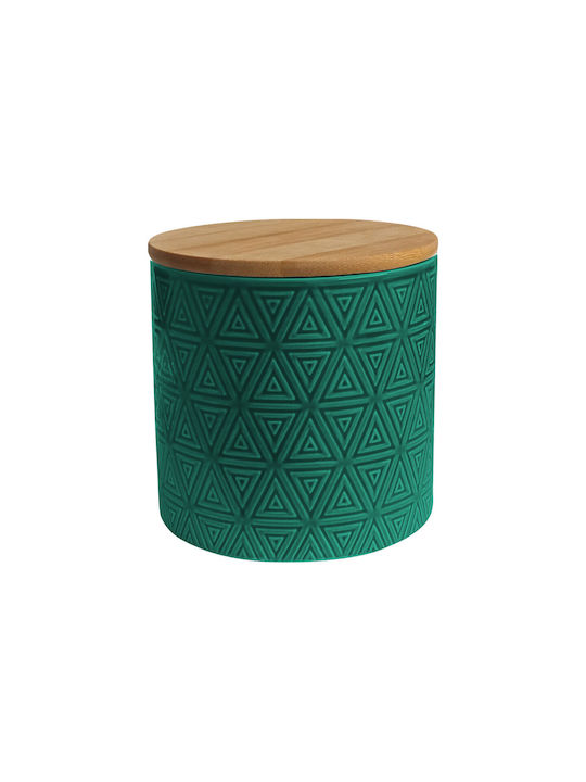 Sidirela Vase for Coffee / Sugar with Lid Ceramic Green 11x11cm
