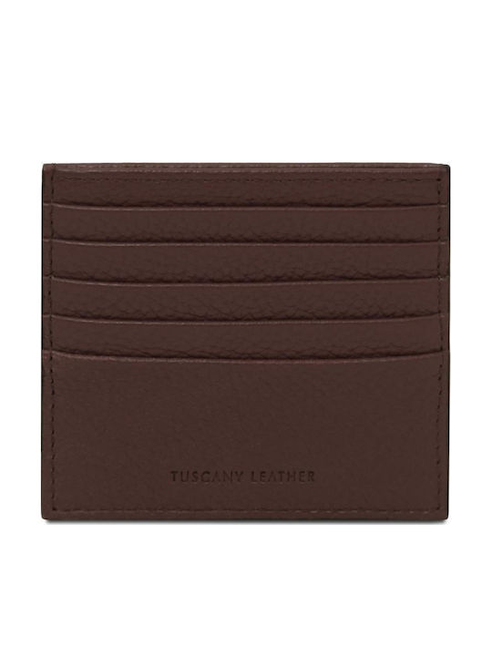 Tuscany Leather Ανδρικό Πορτοφόλι Καρτών Καφέ