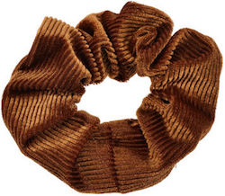 Scrunchie Μαλλιών Κοτλέ Βελούδινο Καφέ