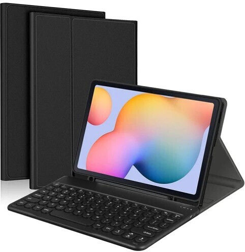 Флип капак с Клавиатура в Международен английски език Черен (Samsung Galaxy Tab S6 T860 / T865) 53658