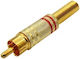 Gbc 30.1931.02 Male RCA Plug Cable Guide Gold Plated 3pcs Red