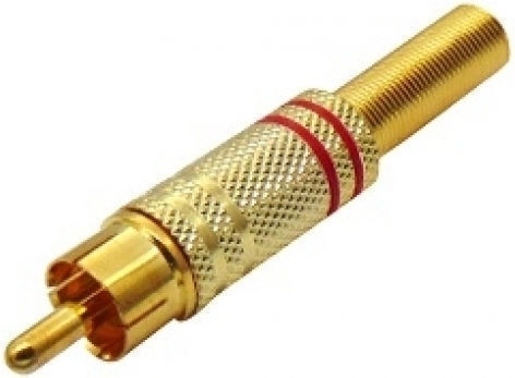 Gbc 30.1931.02 Male RCA Plug Cable Guide Gold Plated 3pcs Red